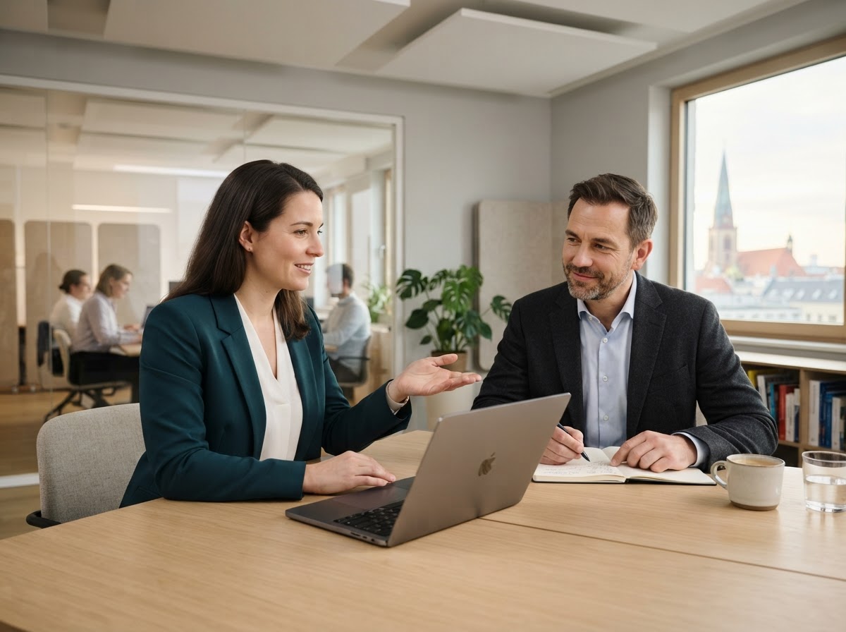 Jusevaro Team bei der Arbeit mit Analyse-Software